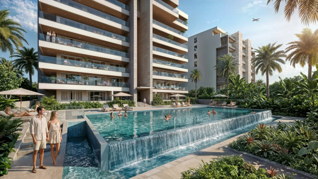 T-Residence Maho Sint Maarten shared pool area for condo owners